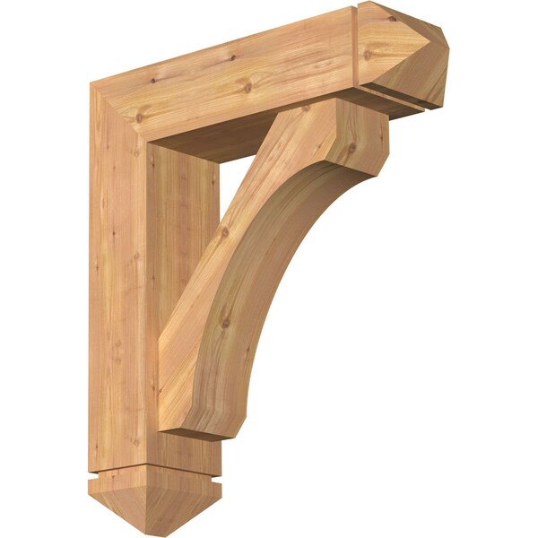 Ekena Millwork Legacy Arts and Crafts Smooth Bracket w/ Offset Brace, Western Red Cedar, 7 1/2"W x 28"D x 32"H BKT0806X28X32LEC03SWR - main